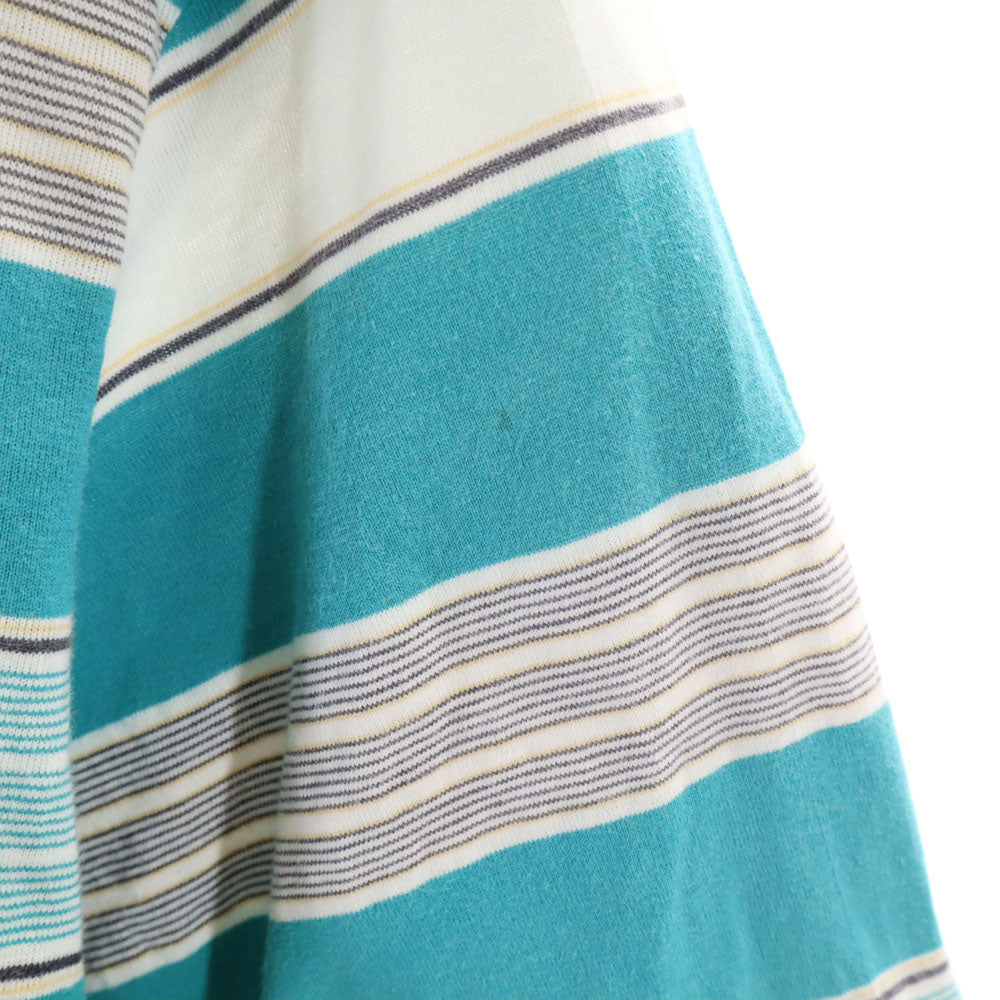 バーバリーズ 90s USA製 オールド ボーダー柄 半袖 ポロシャツ L エメラルドグリーン Burberrys メンズ