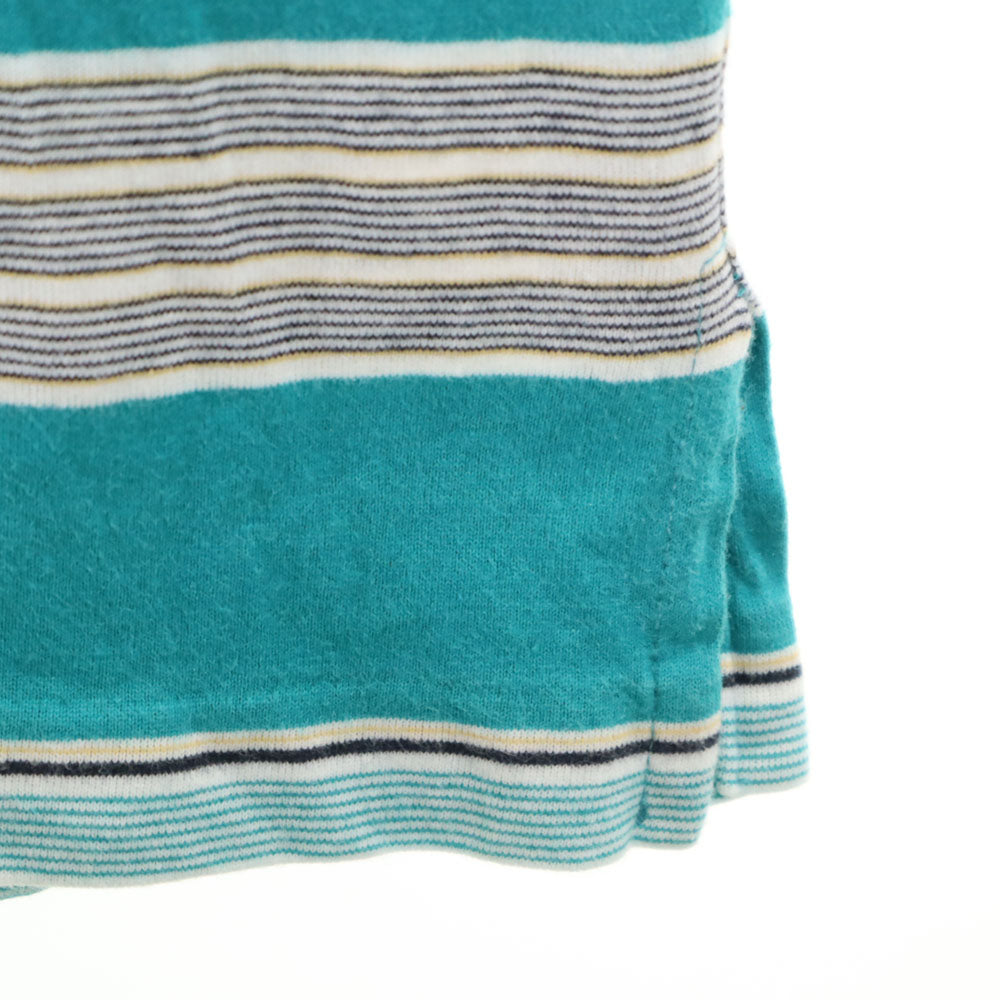 バーバリーズ 90s USA製 オールド ボーダー柄 半袖 ポロシャツ L エメラルドグリーン Burberrys メンズ