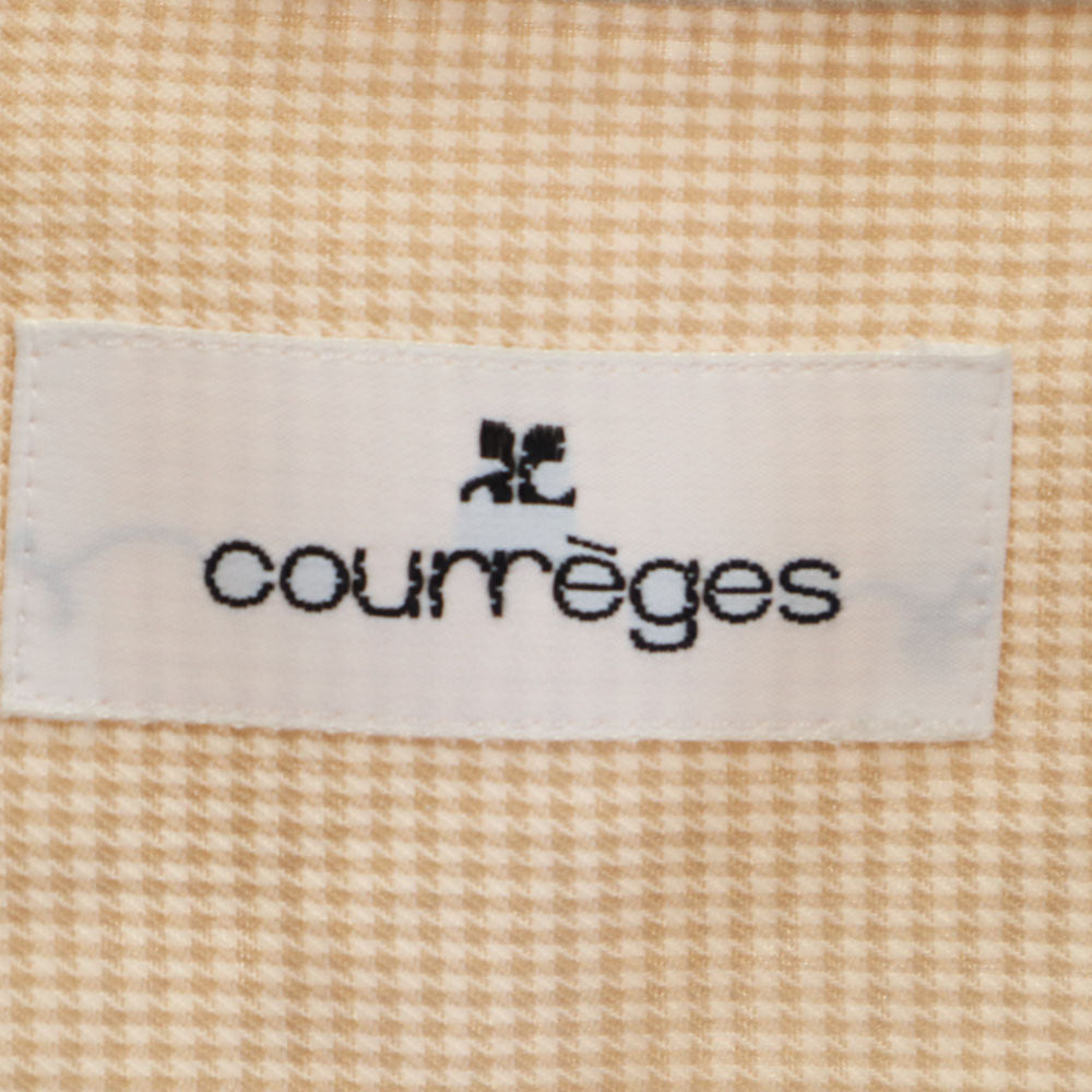 クレージュ 日本製 千鳥格子 長袖 シャツ ベージュ系 courreges メンズ