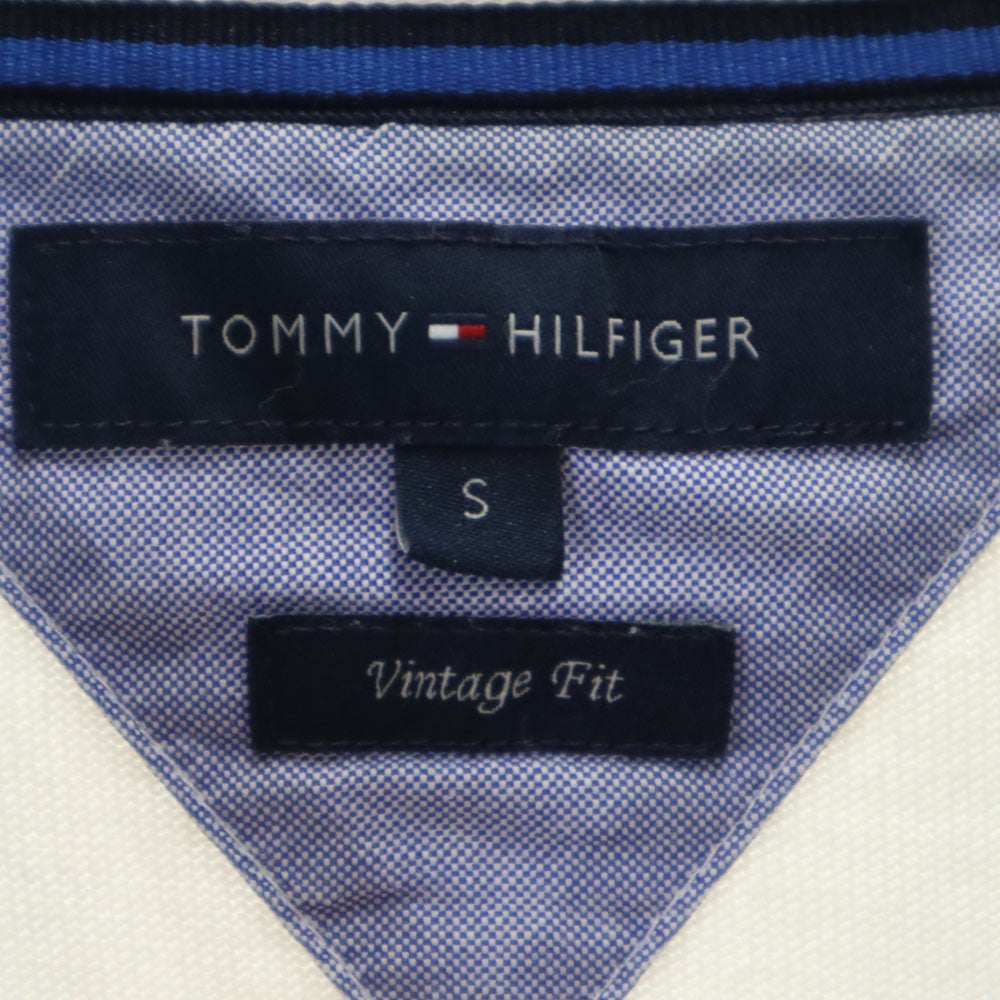 トミーヒルフィガー 長袖 ポロシャツ S ホワイト系 TOMMY HILFIGER メンズ