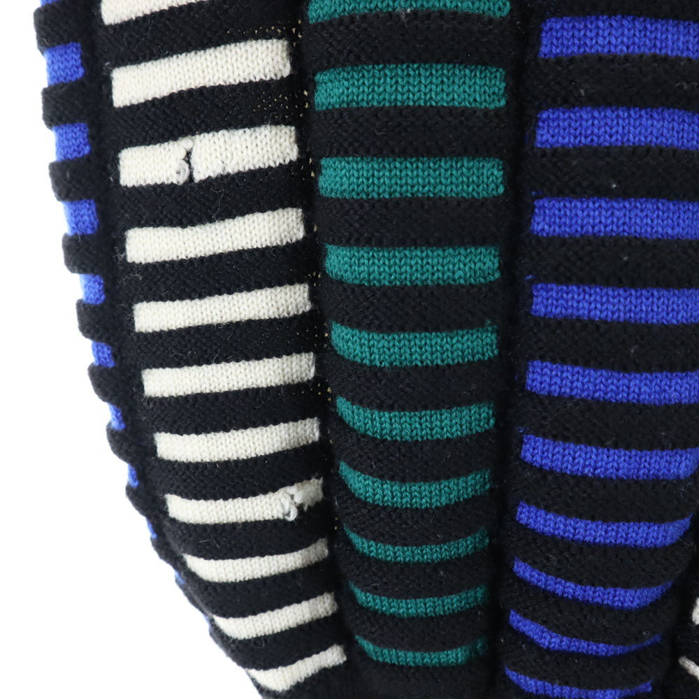 YVES SAINT LAURENT イヴサンローラン 90s オールド 総柄 長袖 ニットカーディガン M ブラック 他 レディース