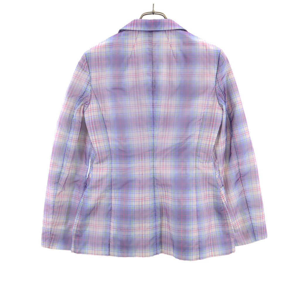 未使用 JIL SANDER ジルサンダー イタリア製 チェック柄 テーラードジャケット 36 パープル系 レディース
