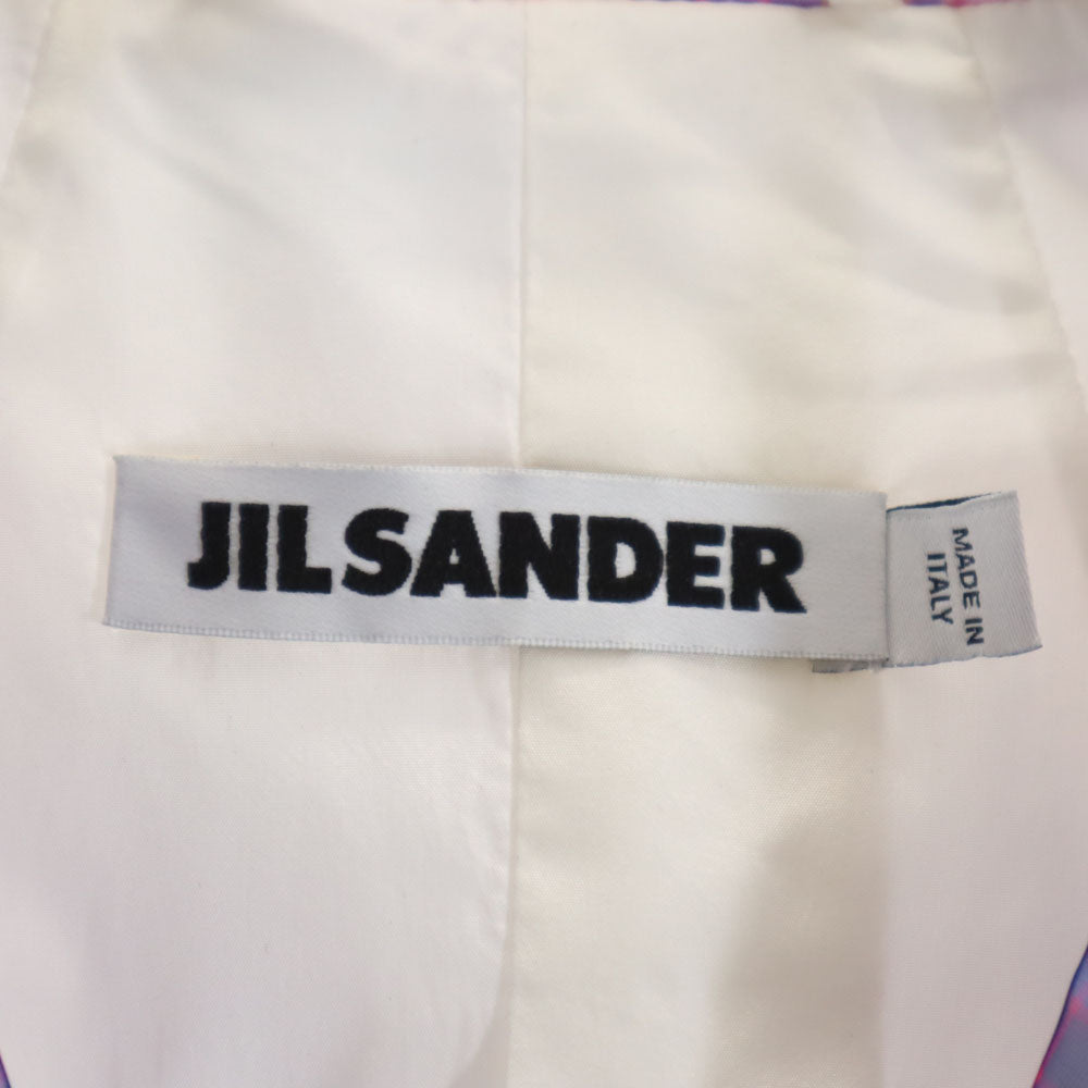 未使用 JIL SANDER ジルサンダー イタリア製 チェック柄 テーラードジャケット 36 パープル系 レディース