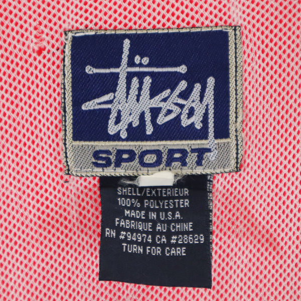 ステューシー スポーツ 90s USA製 オールド トラックジャケット レッド STUSSY SPORT ウィンドブレーカー 裏メッシュ メンズ