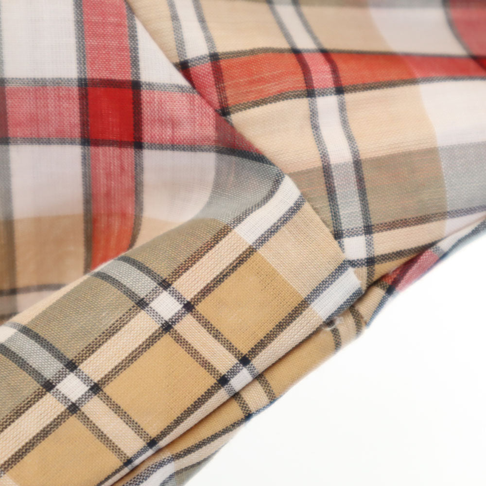 ダーウィン 60s 開襟 オープンカラー ヴィンテージ ボックスシルエット チェック柄 長袖 シャツ L ベージュ 他 メンズ