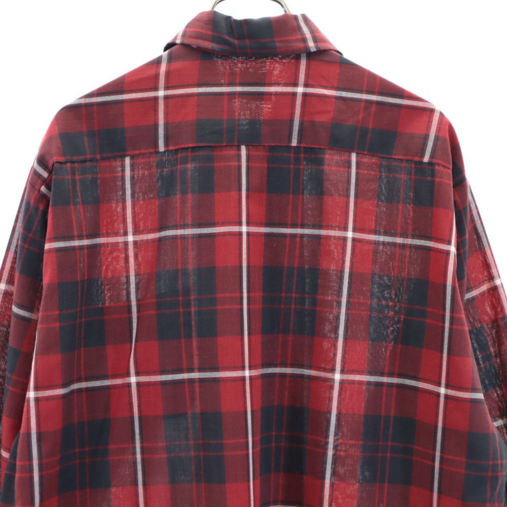 DURABLE PRESS 60s ヴィンテージ ボックスシルエット チェック柄 長袖 シャツ M ボルドー 他 メンズ