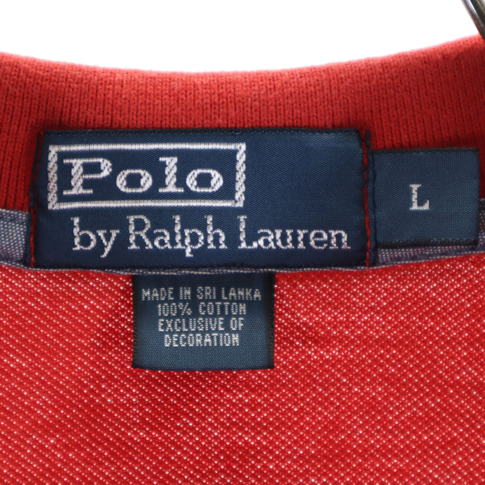 ポロバイラルフローレン ビッグポニー刺繍 半袖 ポロシャツ L 赤茶系 Polo by Ralph Lauren 鹿の子 メンズ