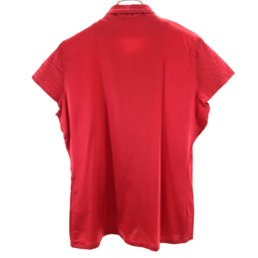 リコルディファムズ シルクブレンド 半袖 丸襟 シャツ M 赤 L'ecole Des Femmes ブラウス フレンチスリーブ レディース