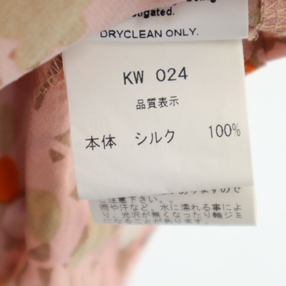 KAREN WALKER カレンウォーカー シルク100％ 総柄 ノースリーブ ミニワンピース US2 ピンク系 レディース