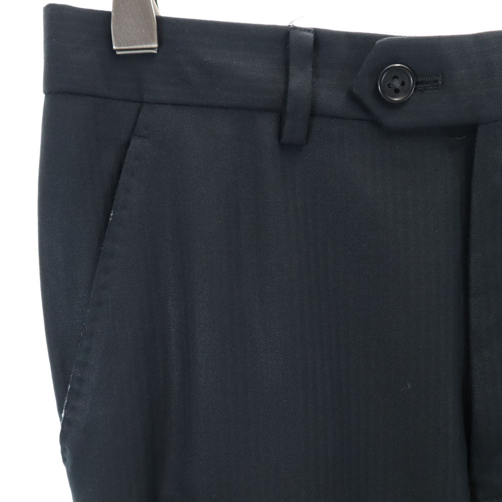 ポールスミスロンドン 日本製 ヘリンボーン柄 デルフィノ生地 17.5 Microns SUPER120's スーツ 上下 セットアップ S チャコールブラック Paul Smith LONDON メンズ