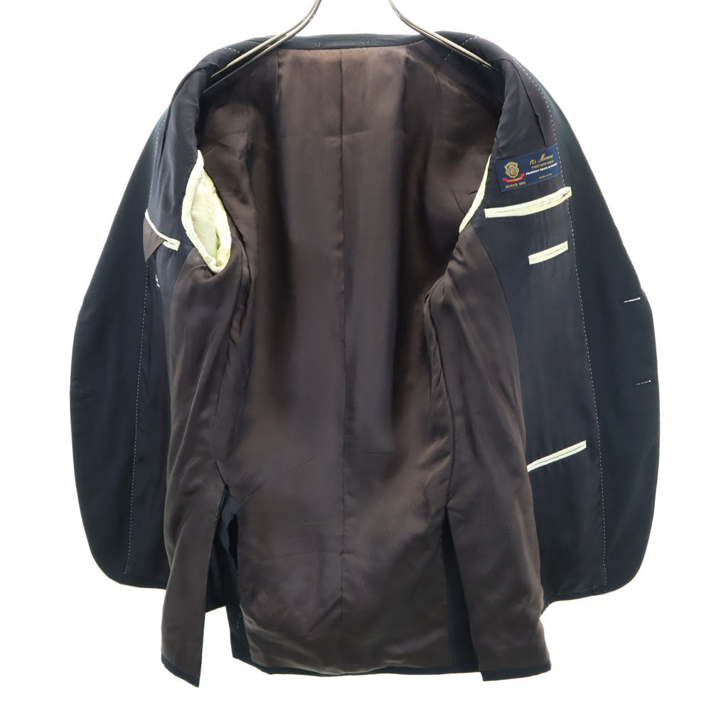 ポールスミスロンドン 日本製 ヘリンボーン柄 デルフィノ生地 17.5 Microns SUPER120's スーツ 上下 セットアップ S チャコールブラック Paul Smith LONDON メンズ