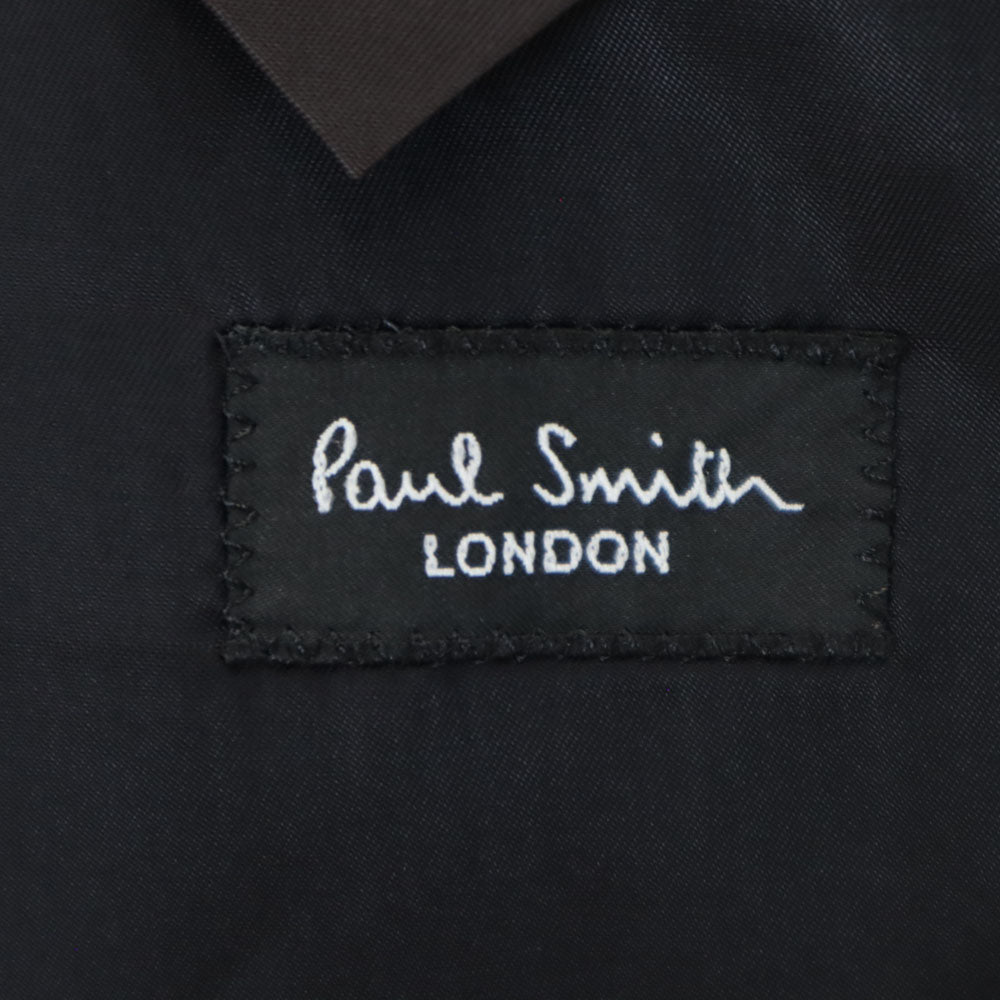 ポールスミスロンドン 日本製 ヘリンボーン柄 デルフィノ生地 17.5 Microns SUPER120's スーツ 上下 セットアップ S チャコールブラック Paul Smith LONDON メンズ