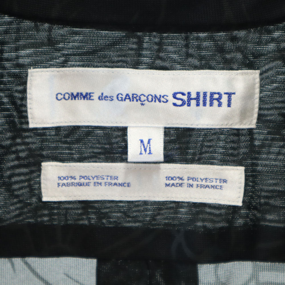 コムデギャルソンシャツ フランス製 花柄 半袖 シースルー シャツ M チャコールグレー COMME des GARCONS SHIRT メンズ