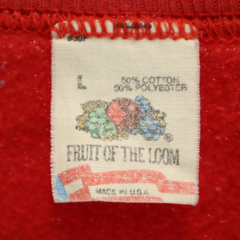 FRUIT OF THE LOOM フルーツオブザルーム 90s USA製 オールド 長袖 スウェット トレーナー L 赤系 裏起毛 メンズ