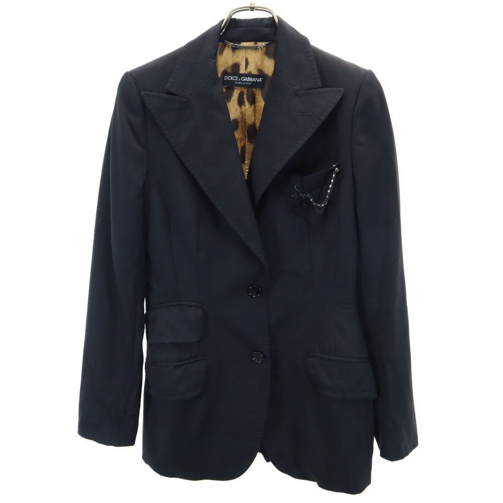 ドルチェアンドガッバーナ イタリア製 ウール テーラードジャケット 38 ブラック DOLCE&GABBANA レディース