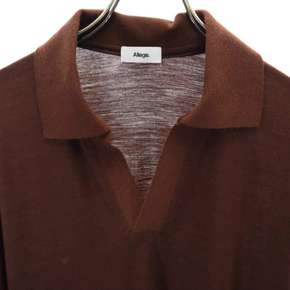 アレッジ 日本製 長袖 シャツ 3 ブラウン系 ALLEGE メンズ