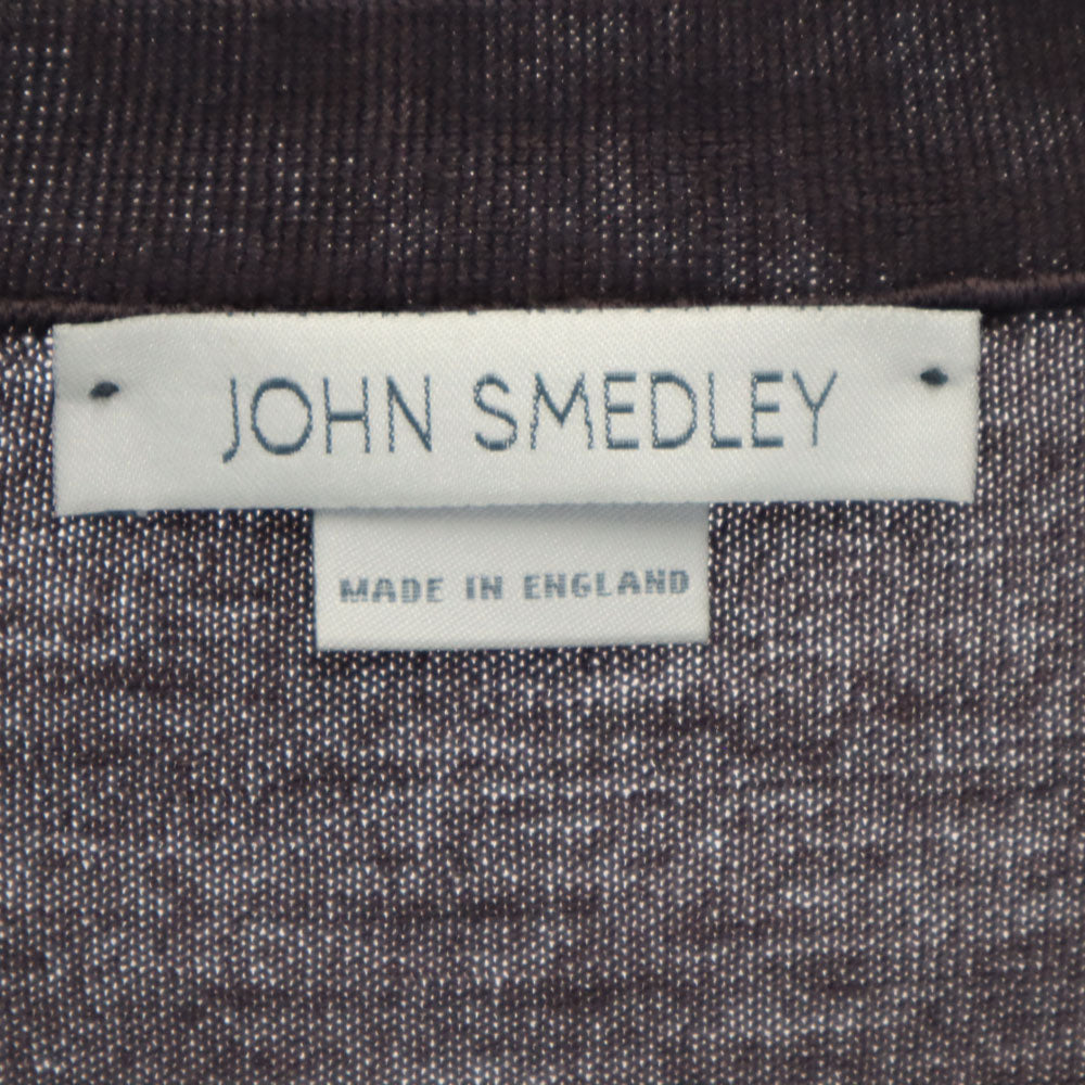 ジョンスメドレー イギリス製 ウール 長袖 ニットカーディガン M パープル系 JOHN SMEDLEY メンズ