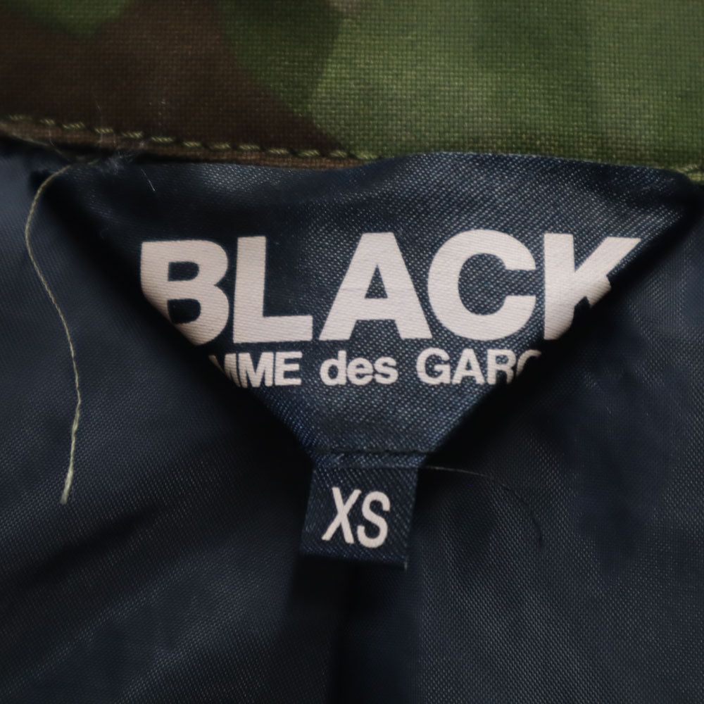 ブラックコムデギャルソン 2014年 日本製 カモフラ柄 ミリタリー ピーコート XS カーキ BLACK COMME des GARCONS 迷彩 メンズ