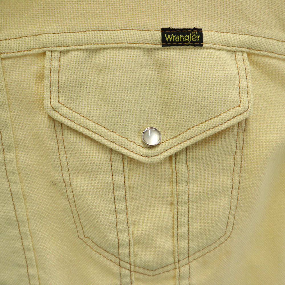 Wrangler ラングラー 70s ヴィンテージ 長袖 オープンカラー ウエスタンシャツ イエロー系 ジャケット メンズ