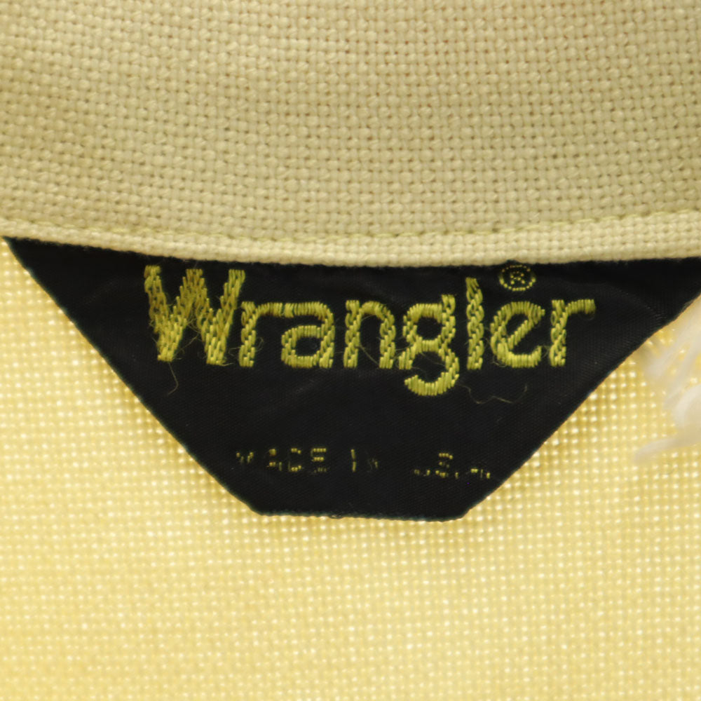 Wrangler ラングラー 70s ヴィンテージ 長袖 オープンカラー ウエスタンシャツ イエロー系 ジャケット メンズ