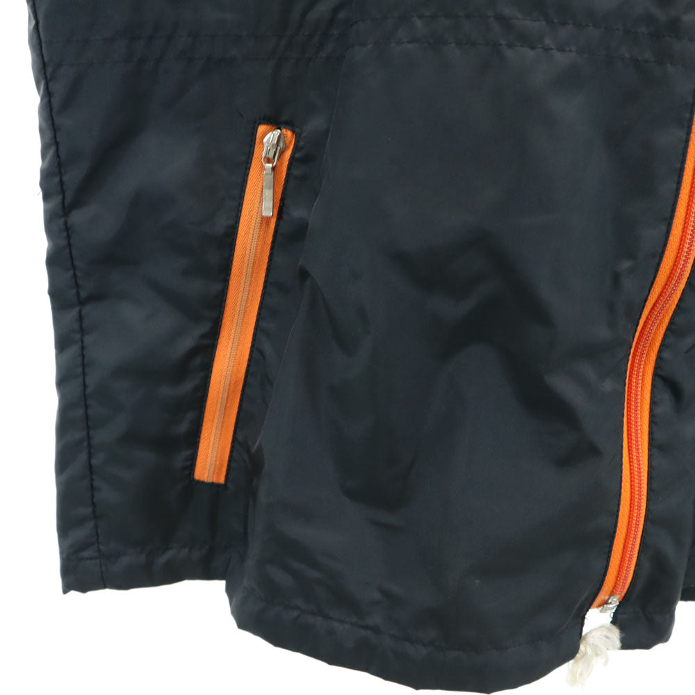 adidas アディダス 70s デサント製 ヴィンテージ トレフォイルロゴ刺繍 ナイロンジャケット M ブラック メンズ