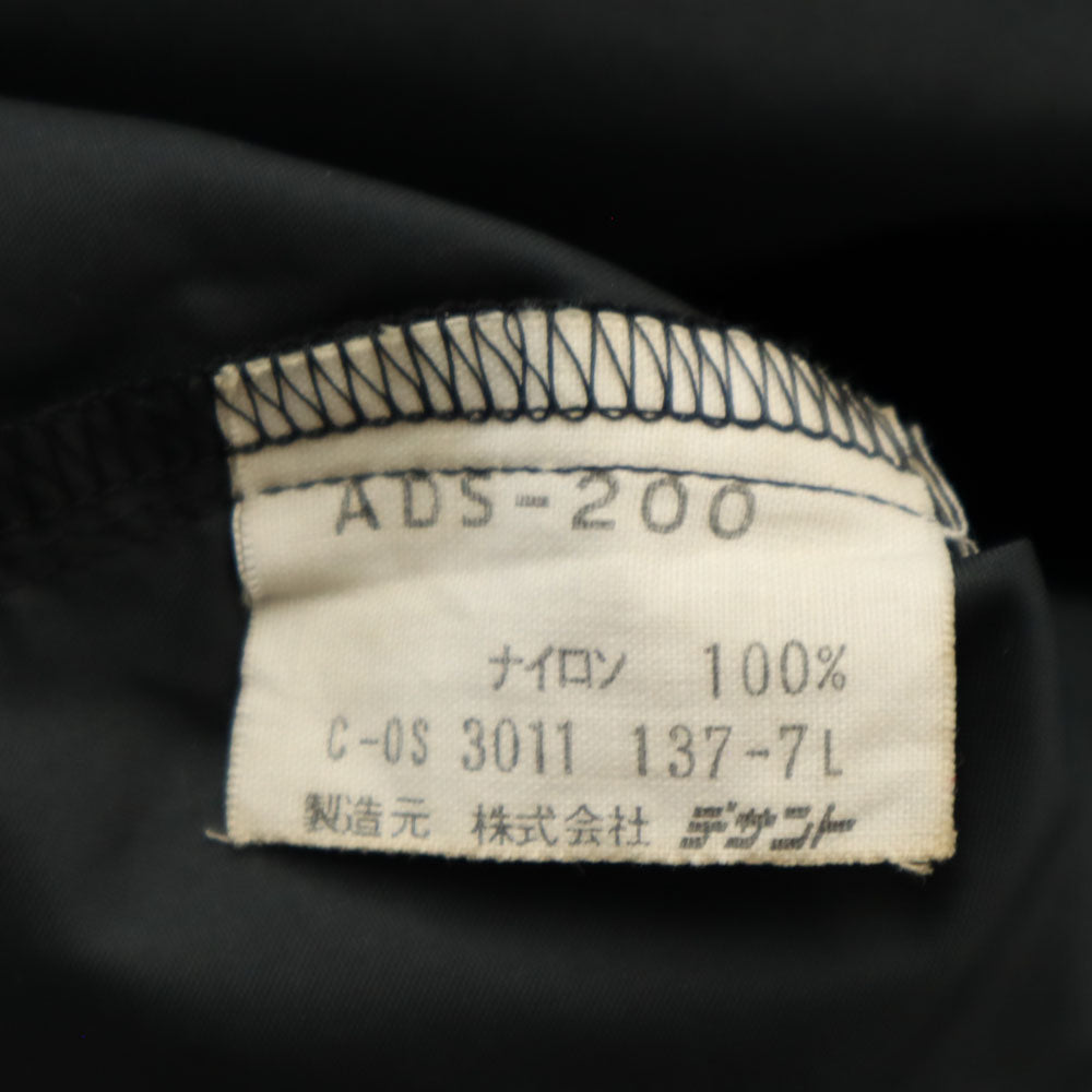adidas アディダス 70s デサント製 ヴィンテージ トレフォイルロゴ刺繍 ナイロンジャケット M ブラック メンズ