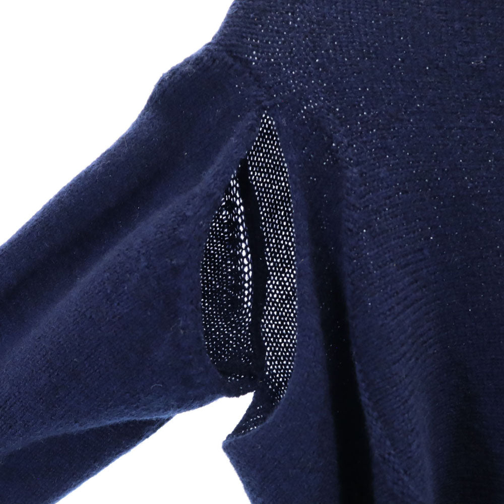 コムデギャルソン 2009年 日本製 ウール 長袖 ニットカーディガン S ネイビー COMME des GARCONS レディース