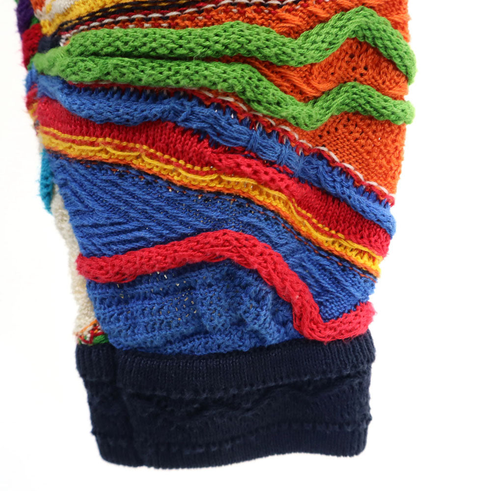 COOGI クージー 90s オーストラリア製 オールド 3D Vネック 3D ニットカーディガン SS ネイビー 長袖 メンズ