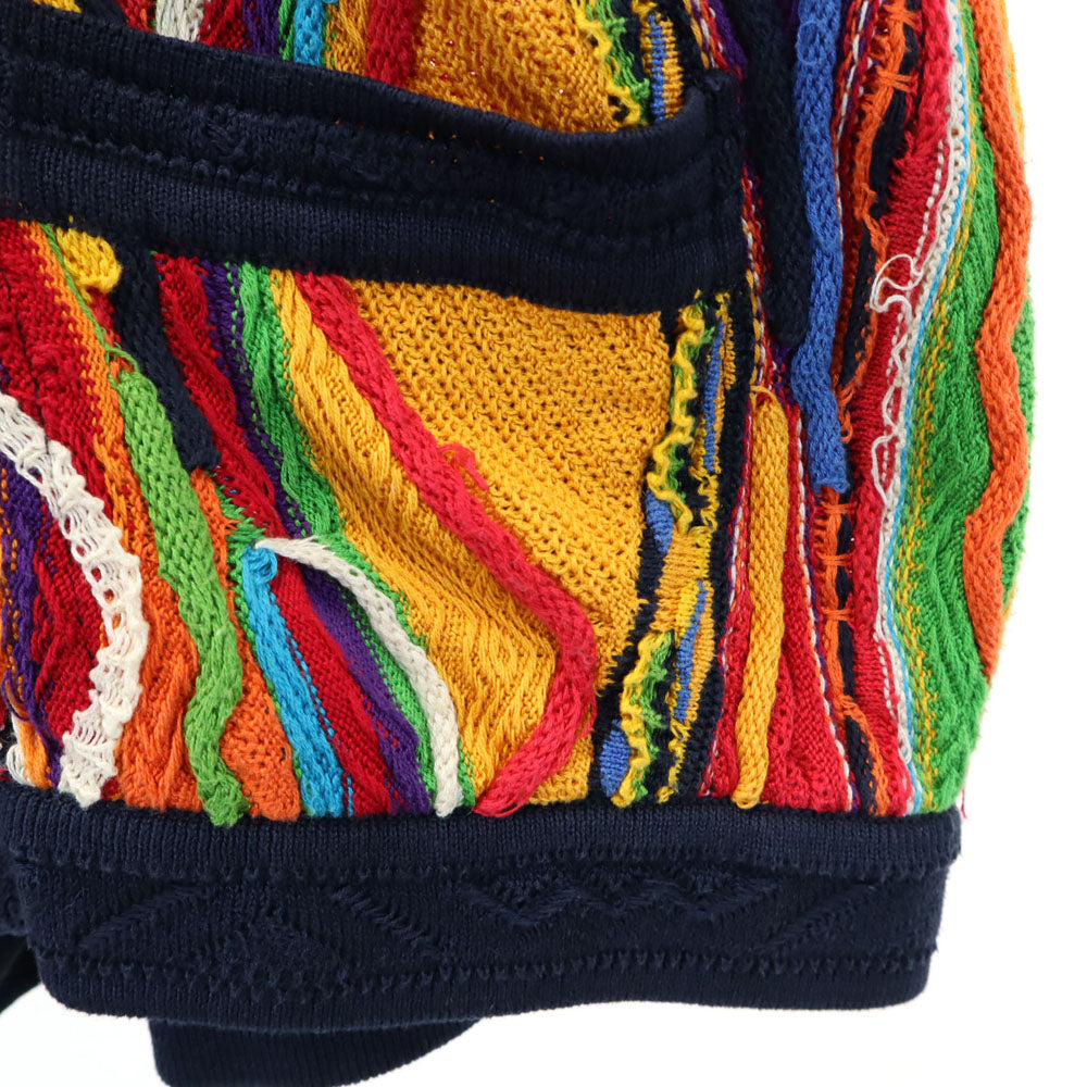 COOGI クージー 90s オーストラリア製 オールド 3D Vネック 3D ニットカーディガン SS ネイビー 長袖 メンズ