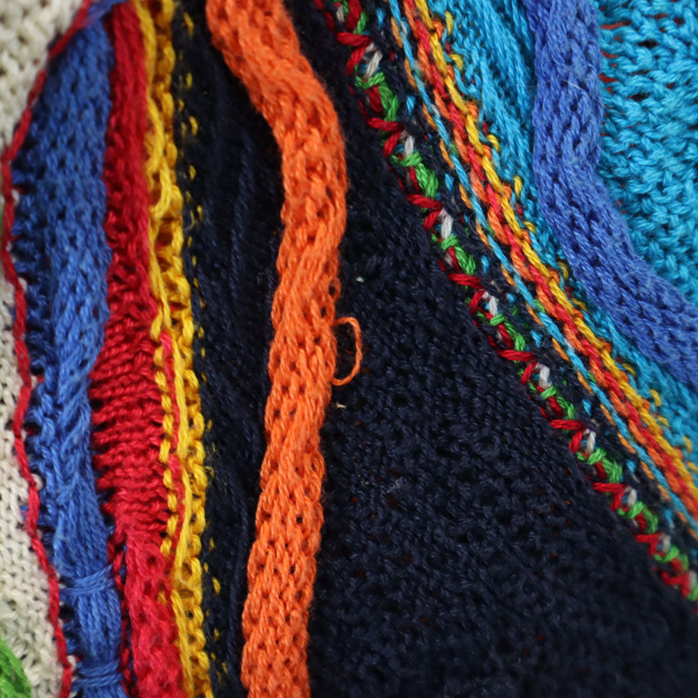 COOGI クージー 90s オーストラリア製 オールド 3D Vネック 3D ニットカーディガン SS ネイビー 長袖 メンズ