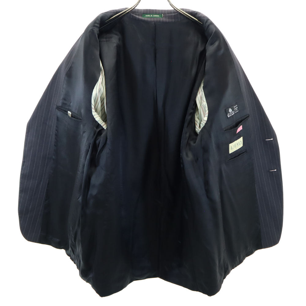 ローレンラルフローレン ストライプ 長袖 テーラードジャケット グレー系 LAUREN RALPH LAUREN カナダ製 メンズ