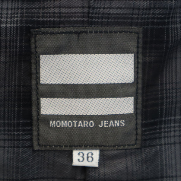 桃太郎ジーンズ 日本製 長袖 ジップジャケット 36 ボルドー MOMOTARO JEANS 裏チェック メンズ