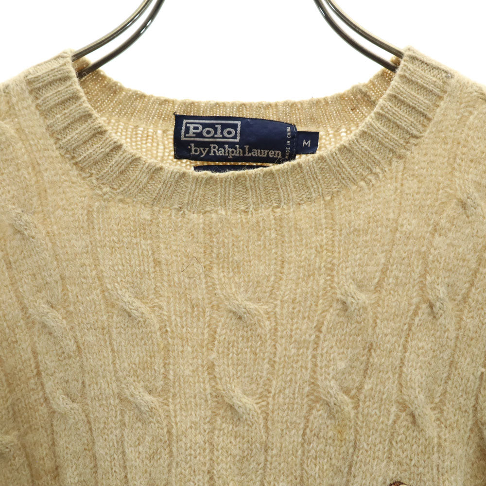 ポロバイラルフローレン ウール 長袖 ポロベア オールド セーター M ベージュ Polo by Ralph Lauren ニット メンズ