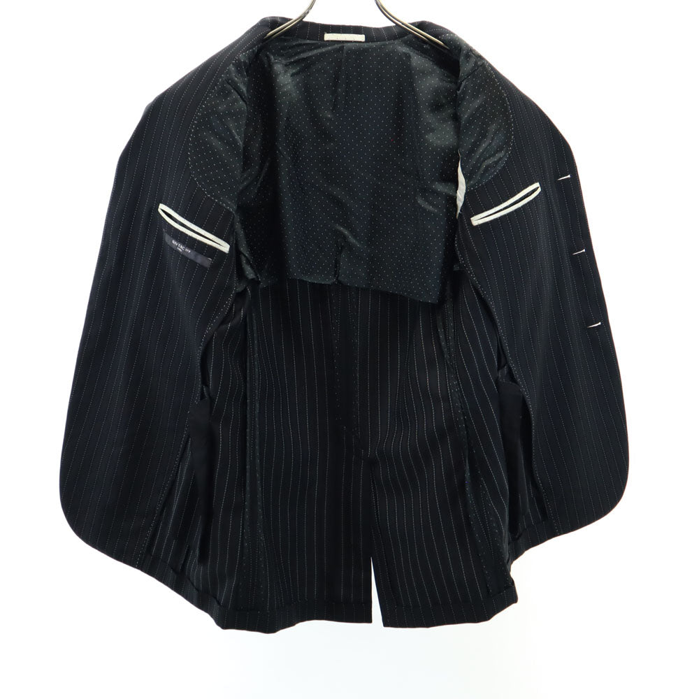 GIVENCHY ジバンシィ イタリア製 シルクブレンド ストライプ柄 テーラードジャケット 46 ブラック メンズ