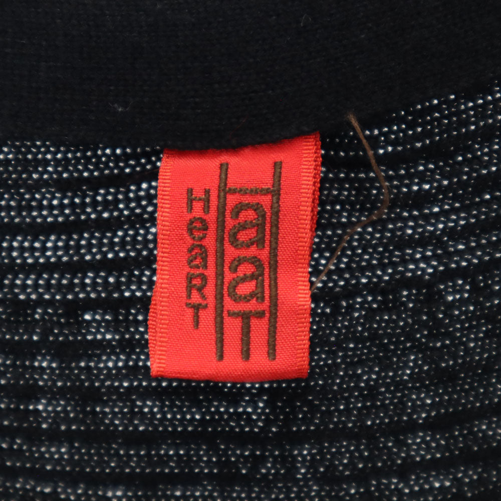 HaaT ハート ウール リブニット ポンチョ 2 ブラック イッセイミヤケ レディース