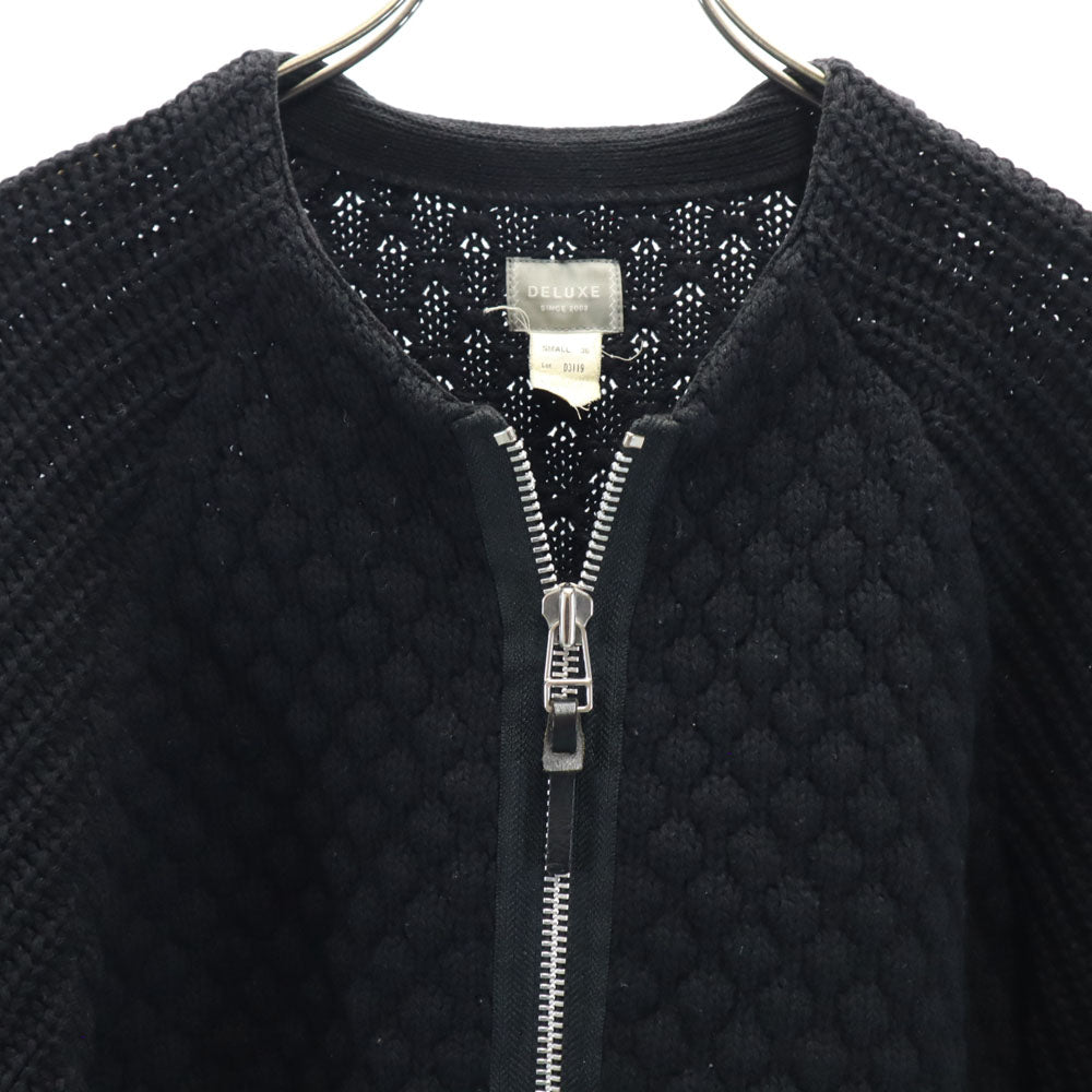 DELUXE デラックス ウール ニットジャケット S ブラック メンズ