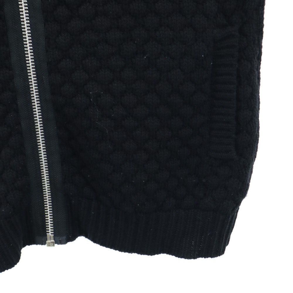 DELUXE デラックス ウール ニットジャケット S ブラック メンズ