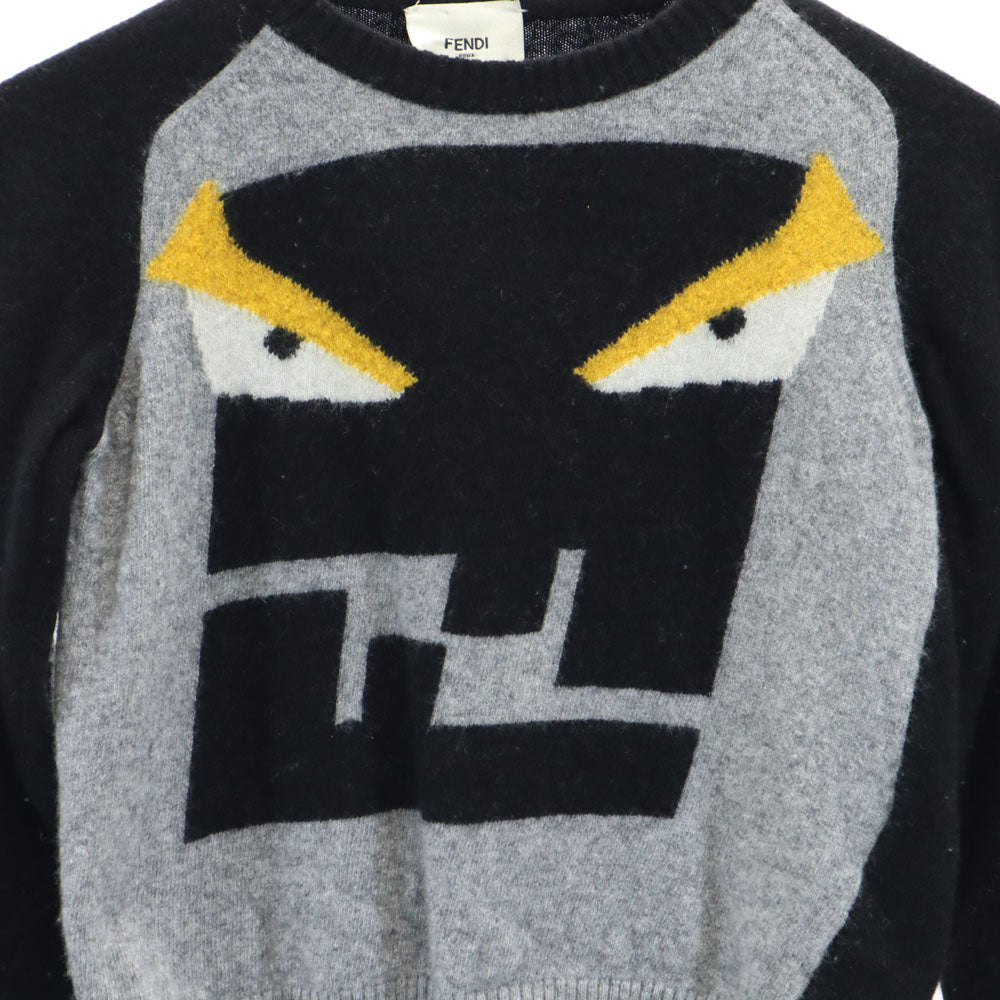 FENDI フェンディ イタリア製 ウールブレンド モンスター 長袖 セーター 6/121 グレー ニット キッズ