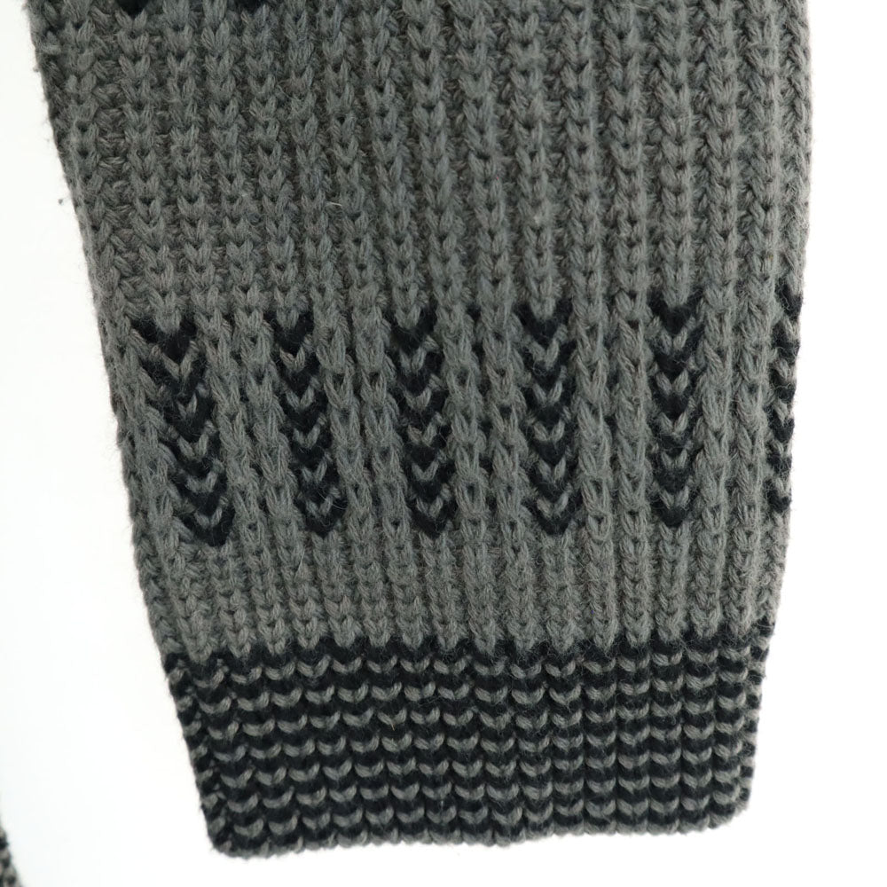 アルマーニエクスチェンジ 総柄 長袖 ハイネック ジップ セーター XL グレー系 ARMANI EXCHANGE ニット メンズ