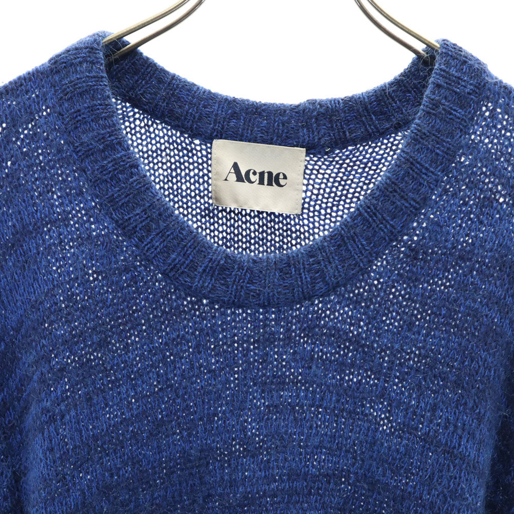 ACNE アクネ ウールブレンド 長袖 セーター S 青紺 ニット メンズ