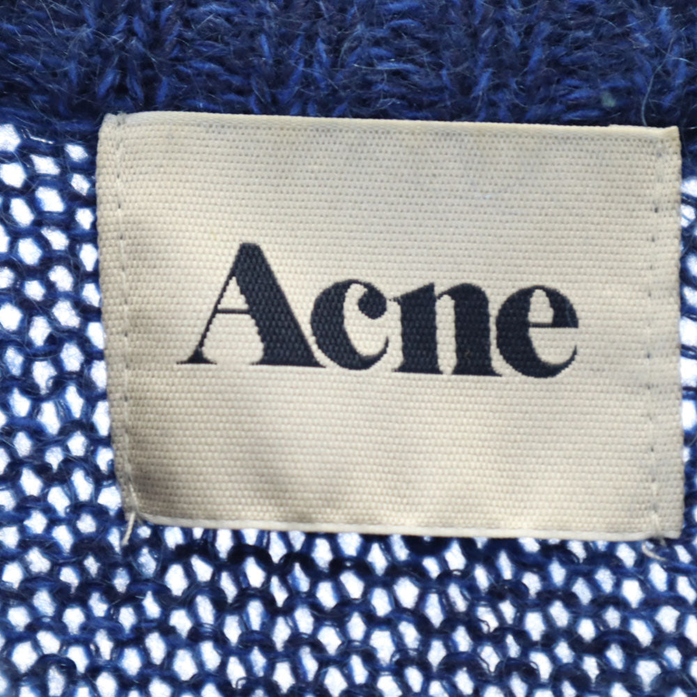 ACNE アクネ ウールブレンド 長袖 セーター S 青紺 ニット メンズ