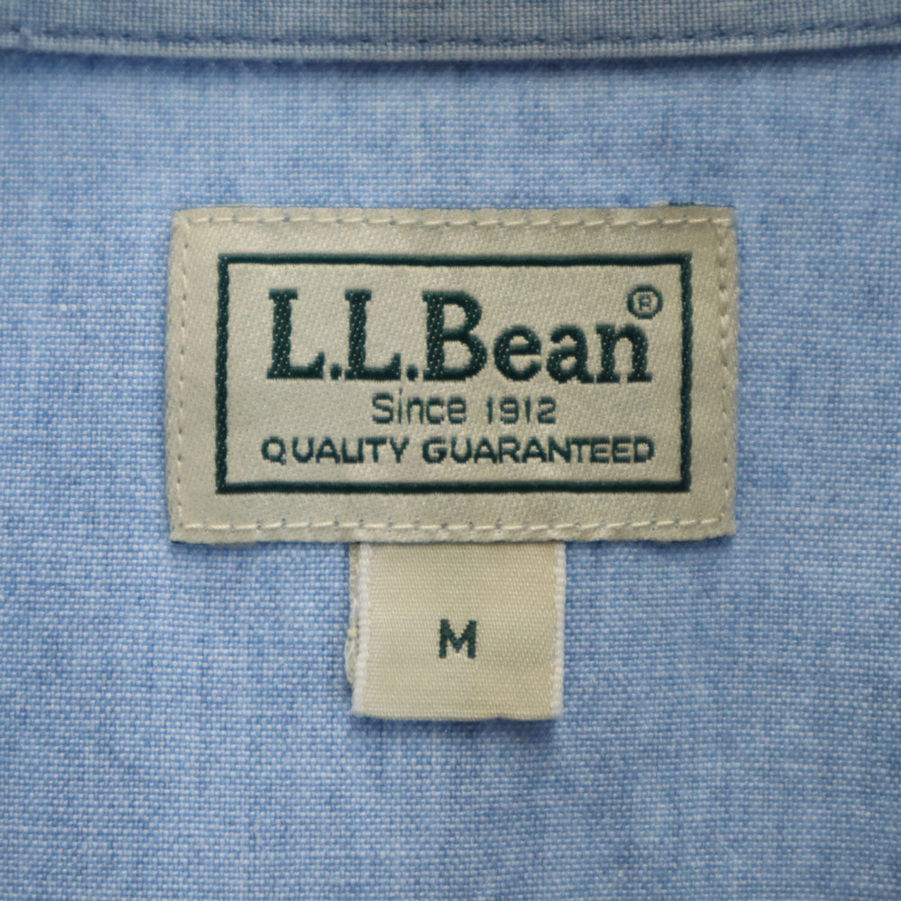 エルエルビーン 半袖 シャンブレー ボタンダウンシャツ M ブルー系 L.L.Bean メンズ