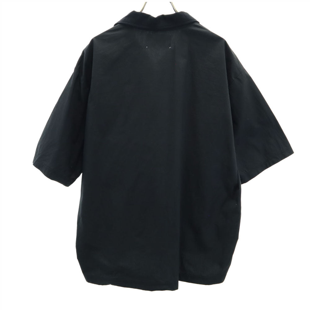 ヴァンソンミレイユ 日本製 半袖 ジャージー 切替 スキッパーカラー ポロシャツ 42 ブラック Vincent et Mireille メンズ