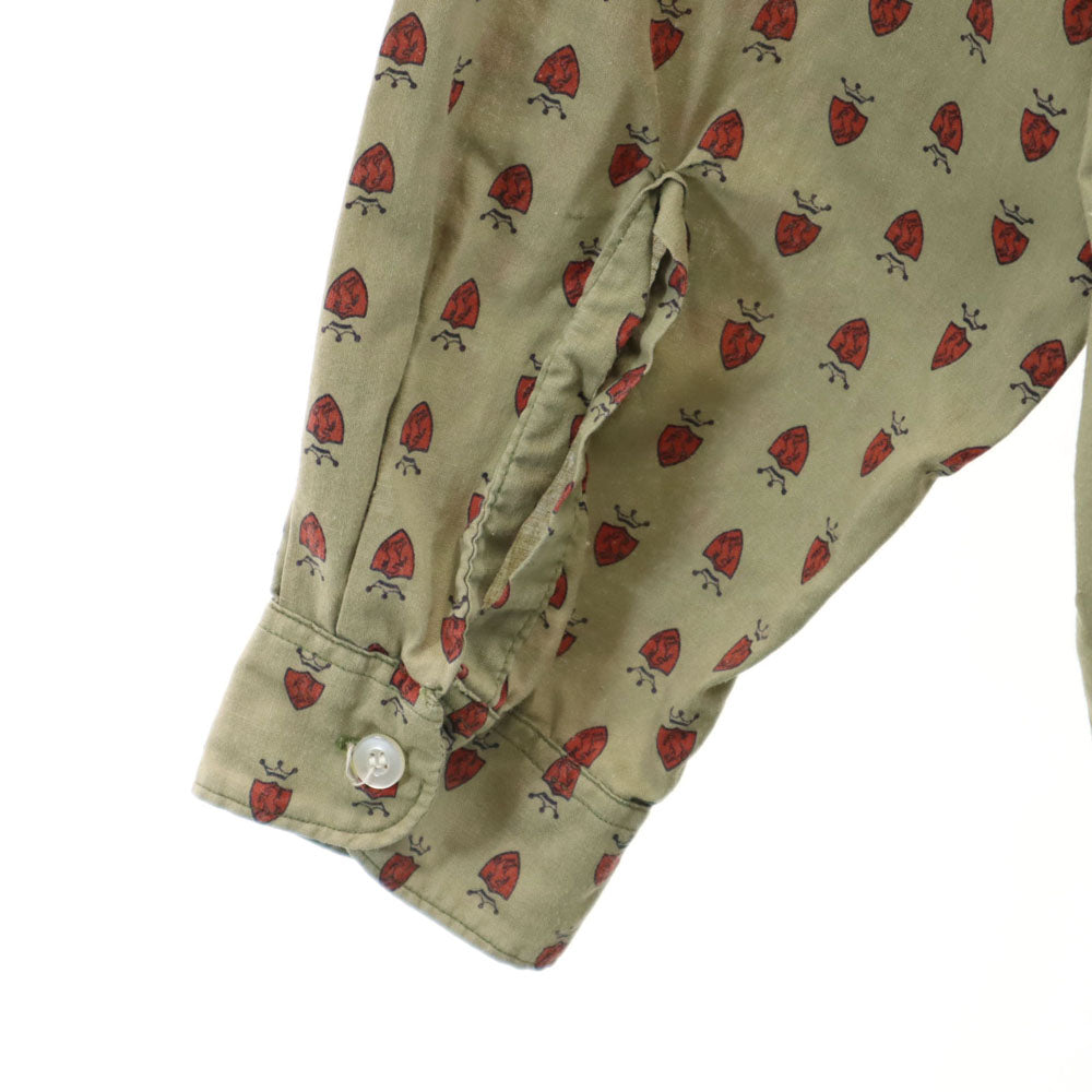 PENNEYS ペニーズ 60s ヴィンテージ 総柄 長袖 ボタンダウンシャツ L ベージュ メンズ