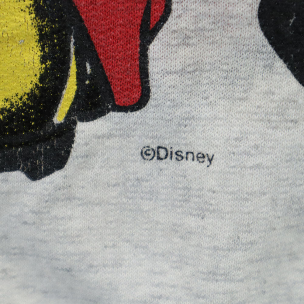 OLD オールド 90s ディズニー ミッキーマウス 長袖 スウェット トレーナー M ライトグレー Disney メンズ