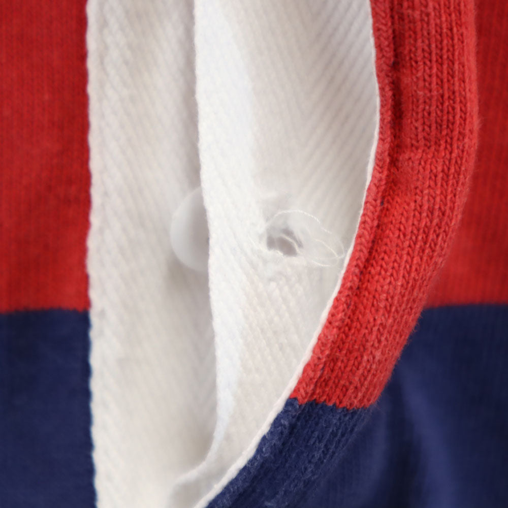 ポロバイラルフローレン ボーダー柄 長袖 ポロシャツ L レッド 他 Polo by Ralph Lauren ラガーシャツ ポロベア メンズ