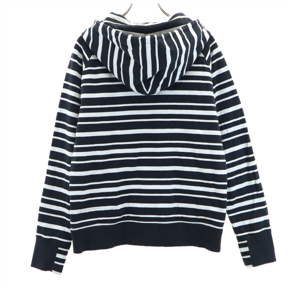 WTAPS ダブルタップス 日本製 ボーダー柄 長袖 ジップパーカー S 白×ブラック メンズ