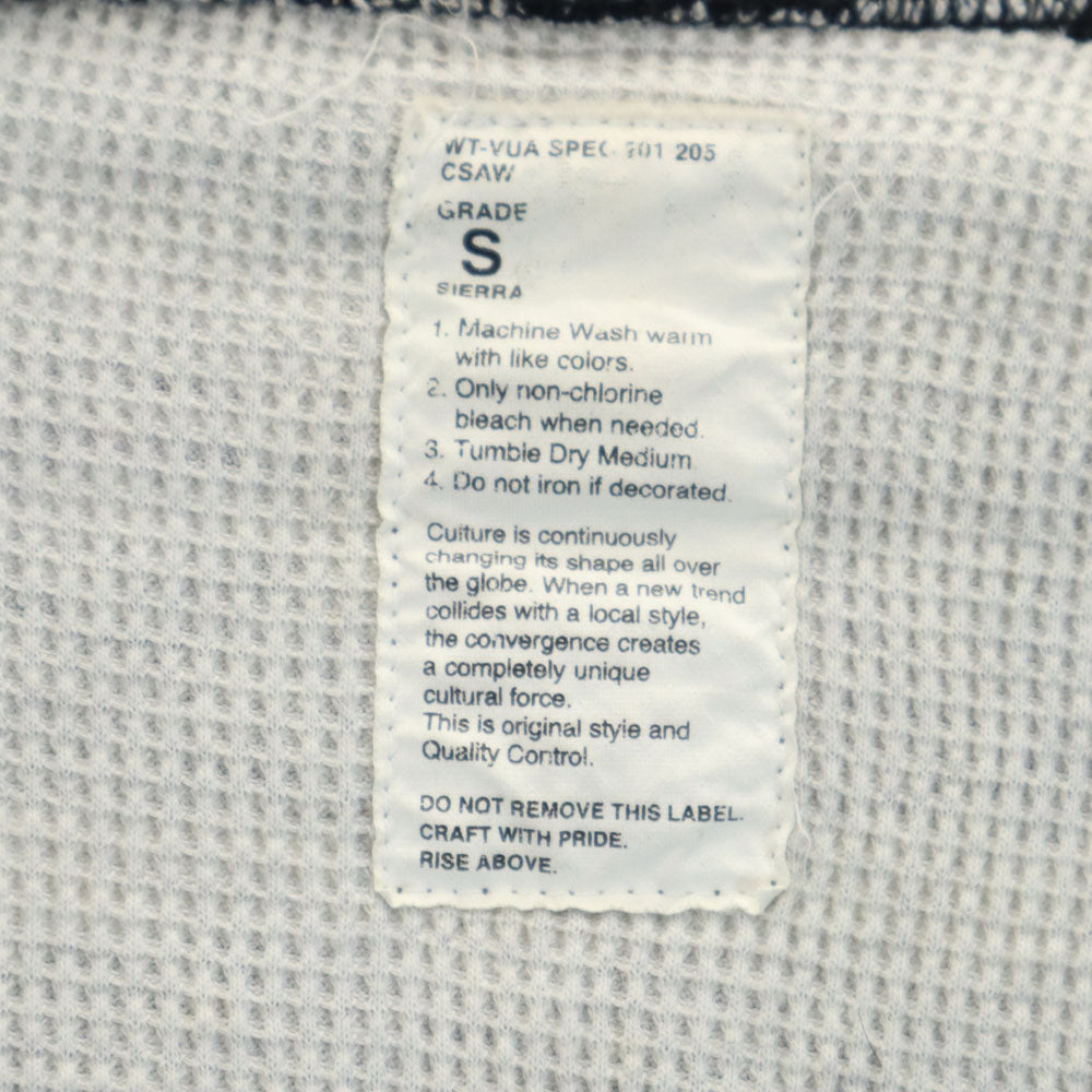 WTAPS ダブルタップス 日本製 ボーダー柄 長袖 ジップパーカー S 白×ブラック メンズ