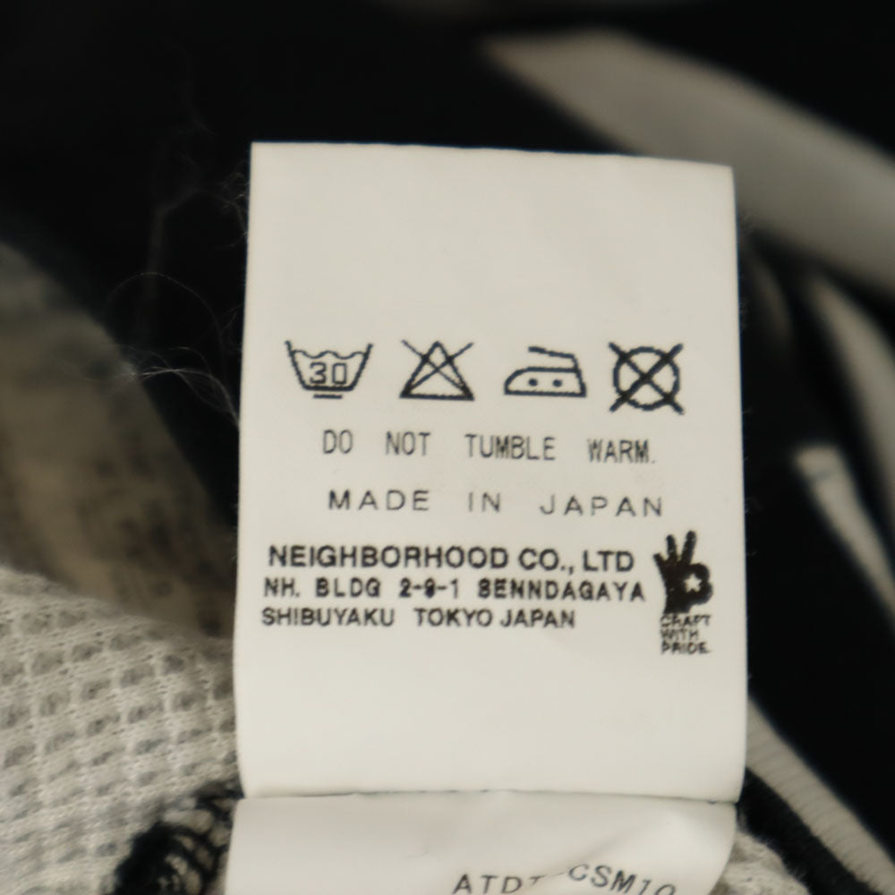 WTAPS ダブルタップス 日本製 ボーダー柄 長袖 ジップパーカー S 白×ブラック メンズ