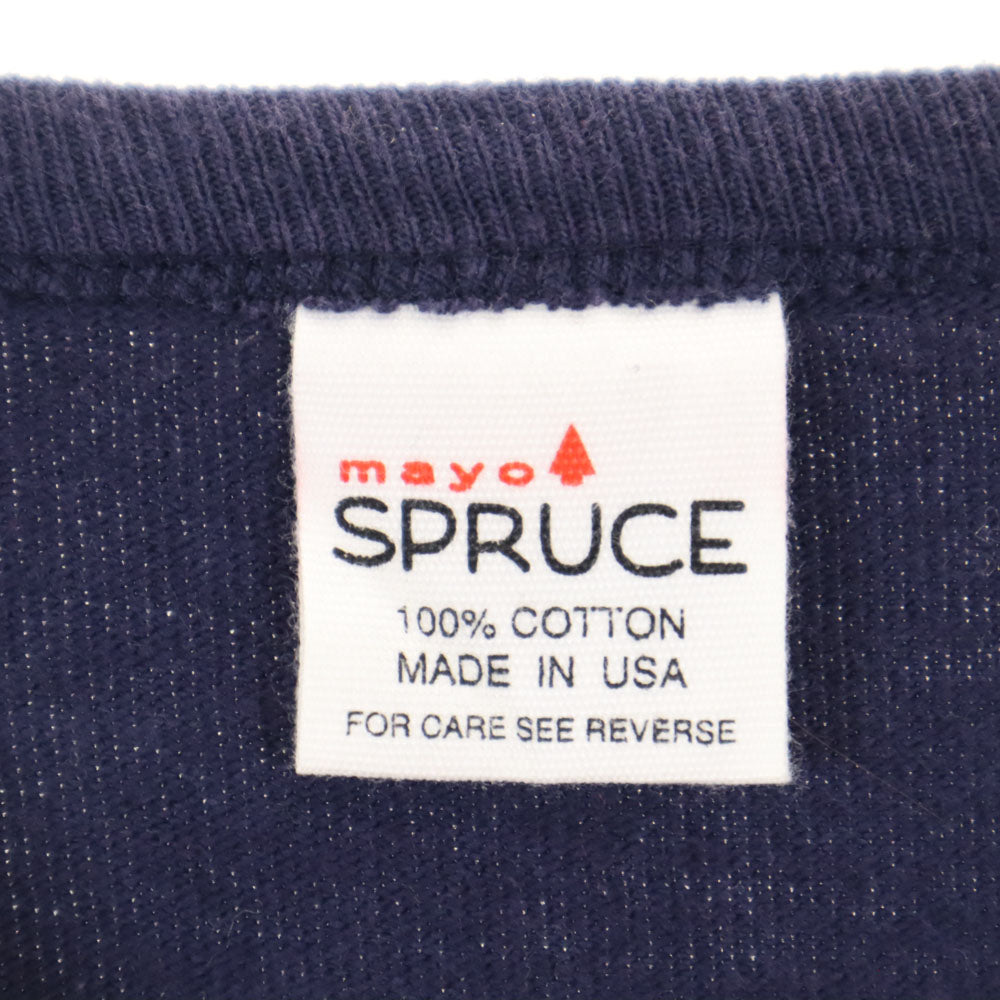 メイヨースプルース 70s 80s USA製 長袖 ヘビーウェイト Tシャツ M ネイビー MAYO SPRUCE ロンT メンズ